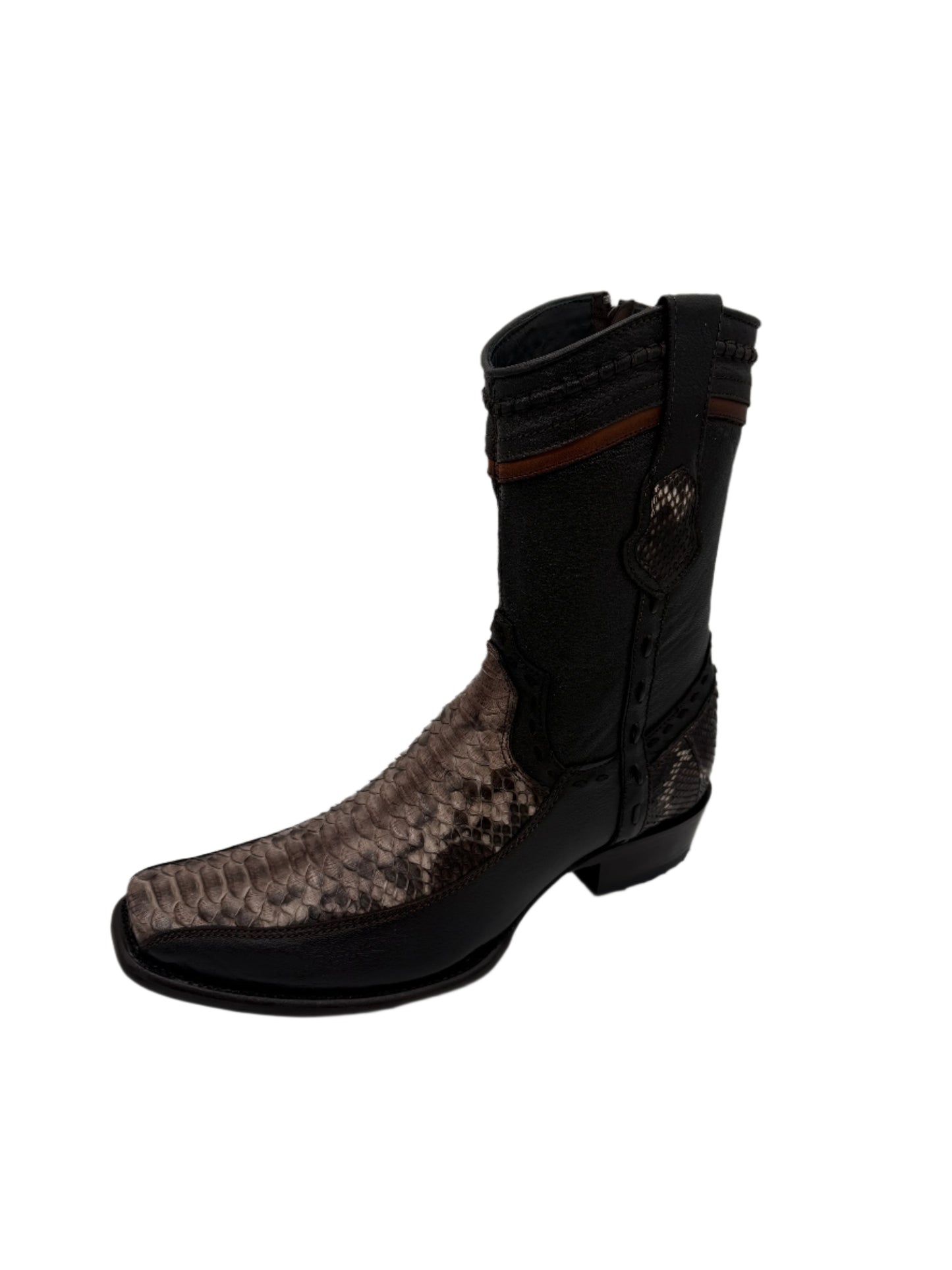 Men's King Exotic Python Rustic Brown Dubai Short Boot