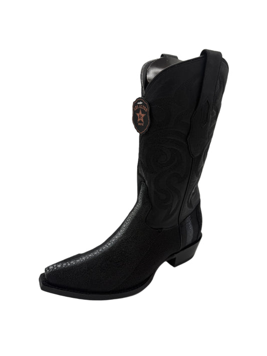 Men's Los Altos Black Full Stone Stingray Snip Toe Boot