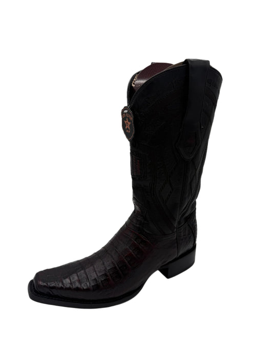 Men's Los Altos Black Cherry Caiman Black Cherry Narrow Square Toe Boot