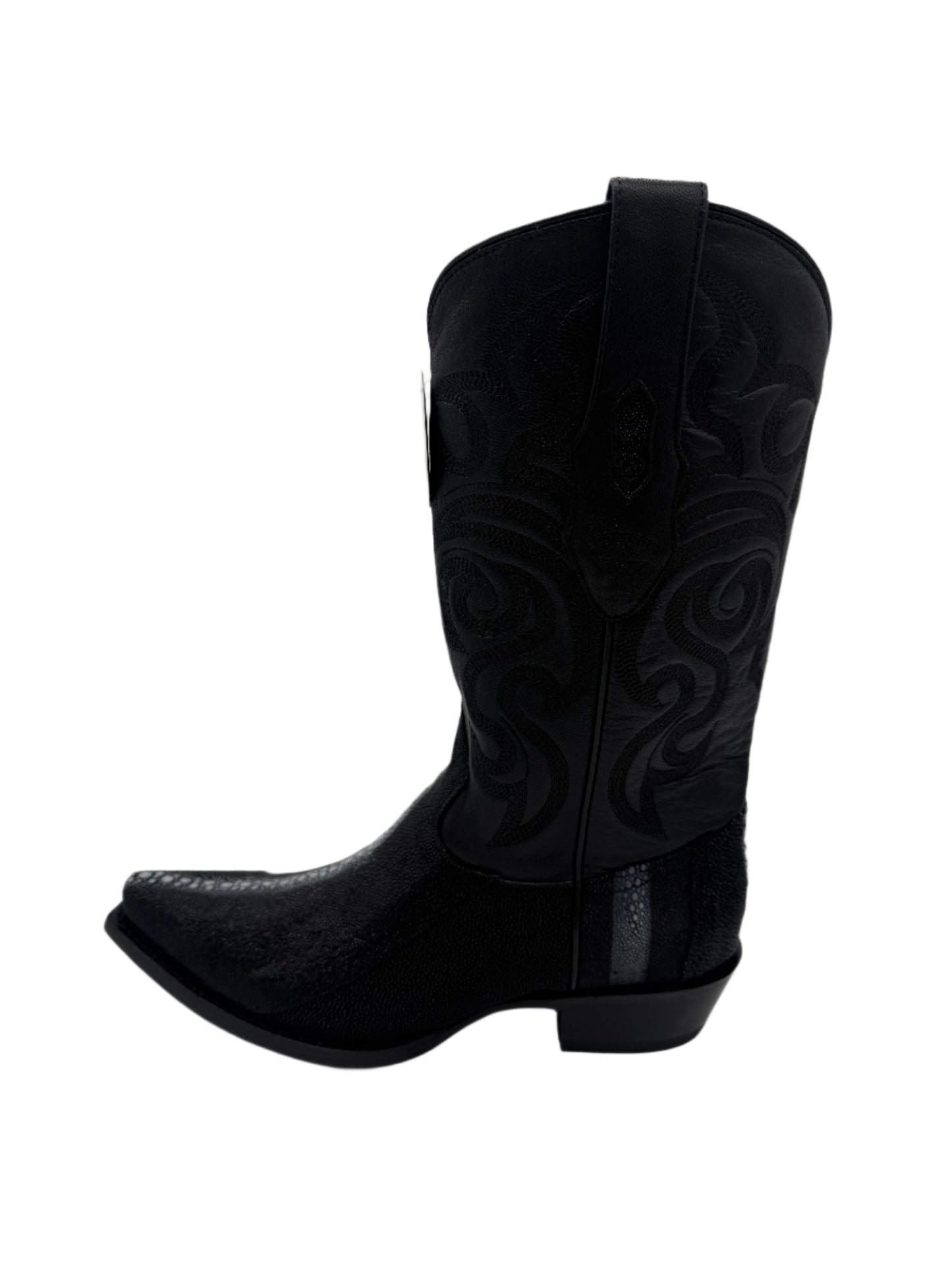 Men's Los Altos Black Full Stone Stingray Snip Toe Boot