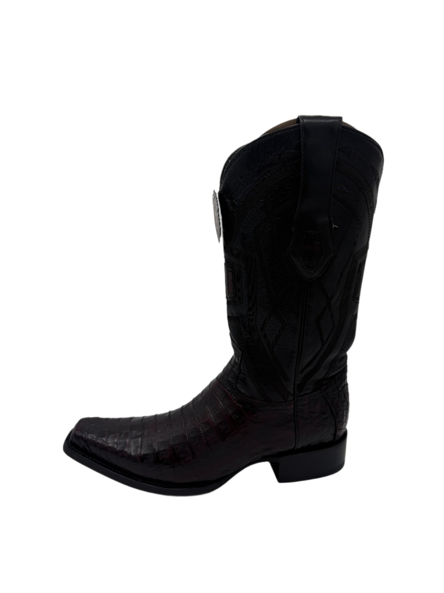 Men's Los Altos Black Cherry Caiman Black Cherry Narrow Square Toe Boot