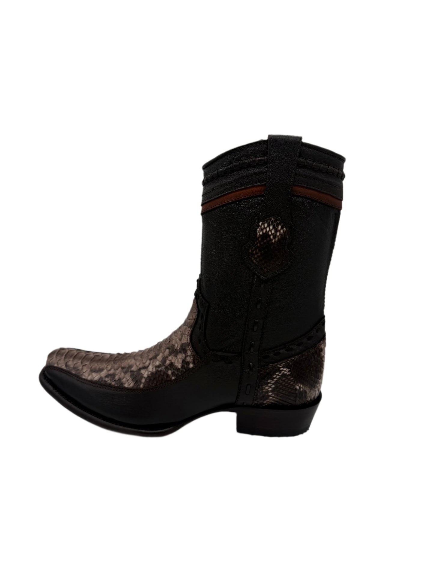 Men's King Exotic Python Rustic Brown Dubai Short Boot